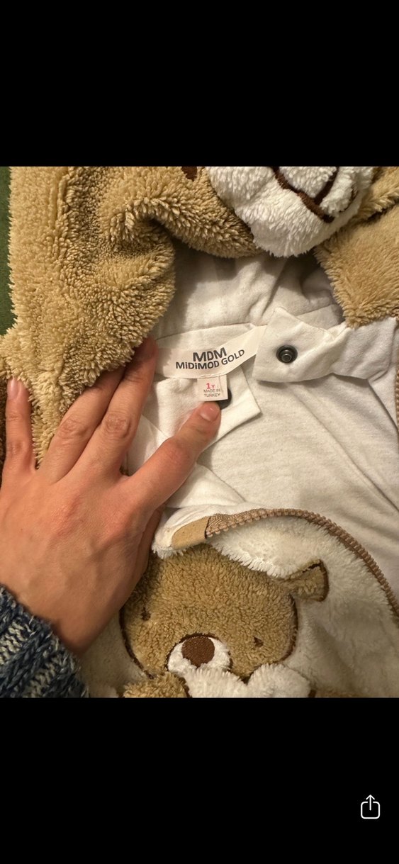 Kahverengi Nakışlı Bebek Tulumu - Görsel 3