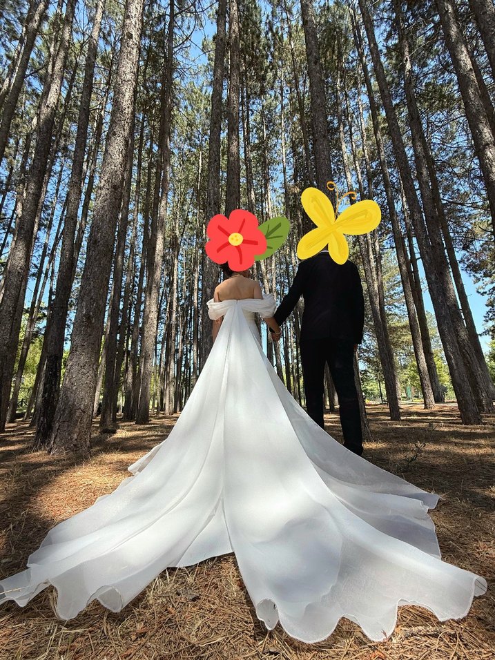 Modern Klasik Straplez Beyaz Gelinlik - Görsel 4