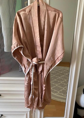 Nakışlı Kısa Kollu Bohem Kadın Sabahlık - Görsel 2