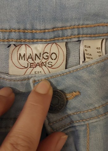 40 Beden Düğmeli Bohem Mavi Midi Jean Kadın