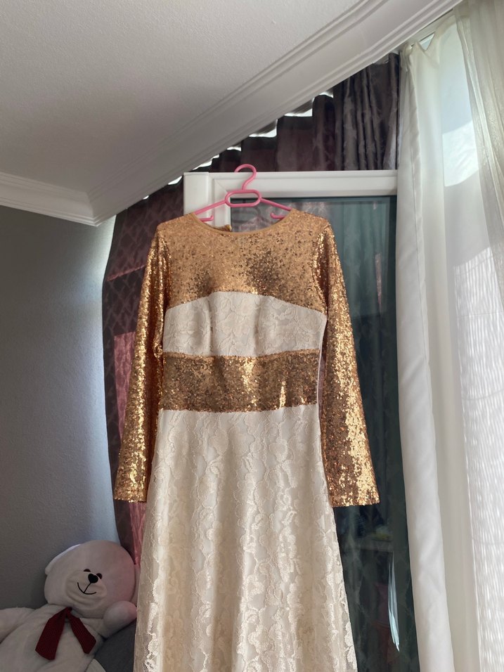 Dantel Detaylı Uzun Abiye Elbise - Görsel 2