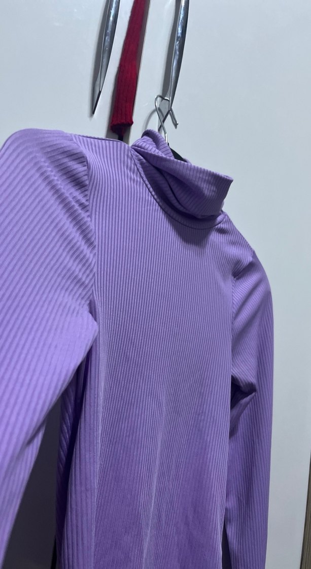 Mor Balıkçı Yaka Uzun Kollu Triko - Görsel 3