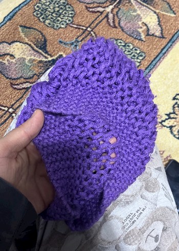 Mor Örgü Kadın Bere - Görsel 3