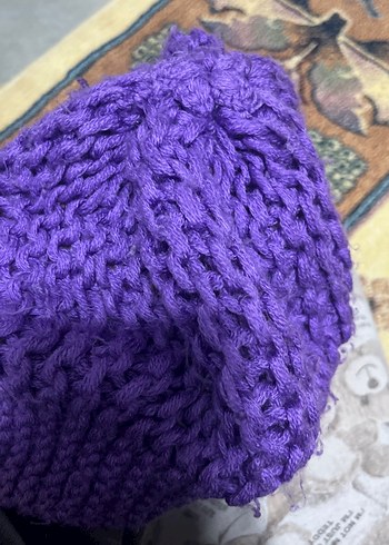 Mor Örgü Kadın Bere - Görsel 4