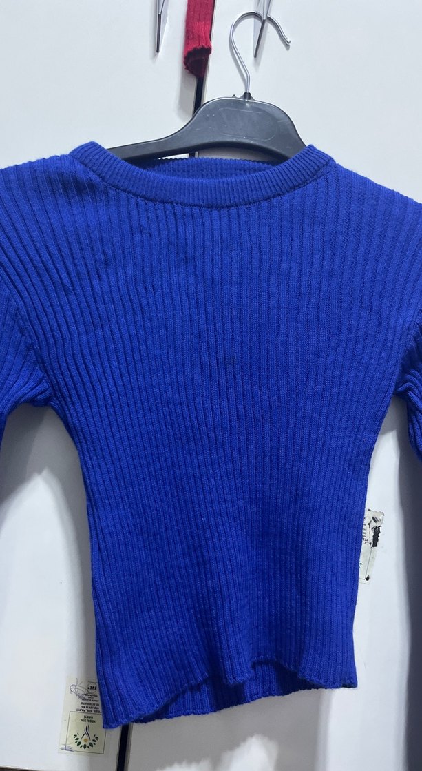 Mavi Triko Kadın Mini Kazak - Görsel 2