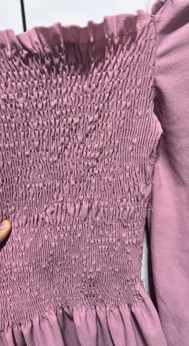 Pudra Renk Straplez Uzun Kollu Bluz - Görsel 3