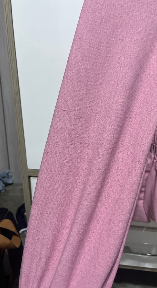 Pudra Renk Straplez Uzun Kollu Bluz - Görsel 2