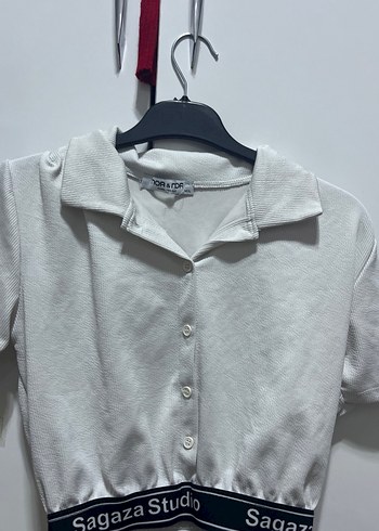 Sagaza Studio Beyaz Kısa Kollu Mini Gömlek - Görsel 2