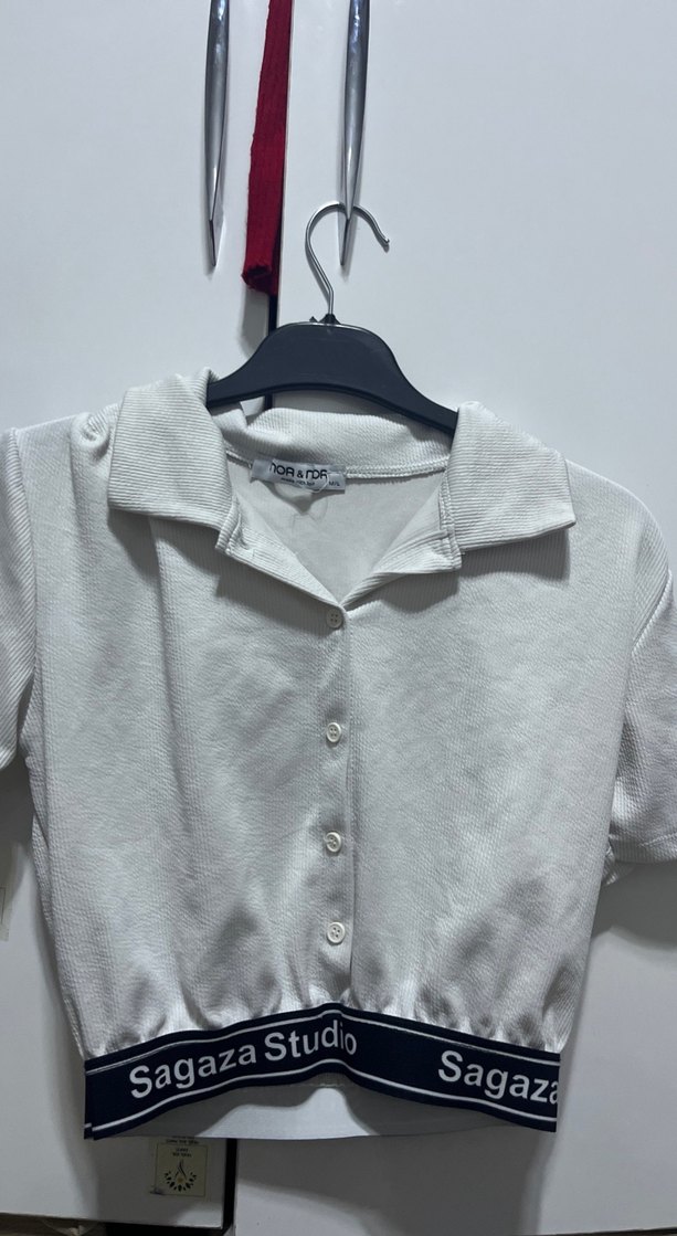 Sagaza Studio Beyaz Kısa Kollu Mini Gömlek - Görsel 2