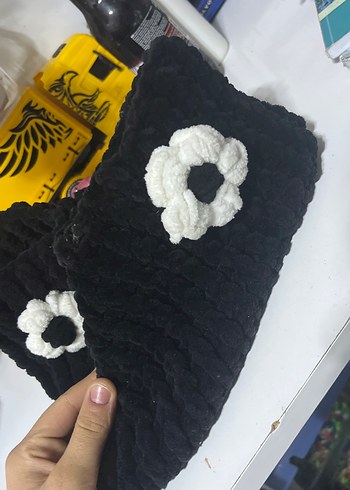 Nakışlı Siyah Örgü Kadın Terlik - Görsel 4