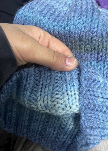 Mavi Örme Kadın Bere - Görsel 2