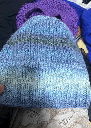 Mavi Örme Kadın Bere - Görsel 4