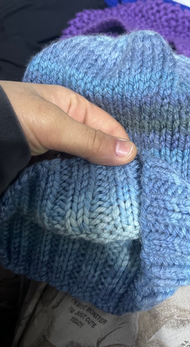 Mavi Örme Kadın Bere - Görsel 2