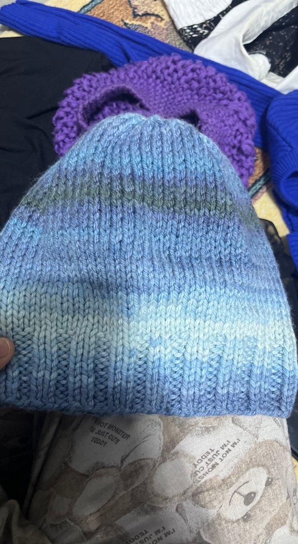 Mavi Örme Kadın Bere - Görsel 4