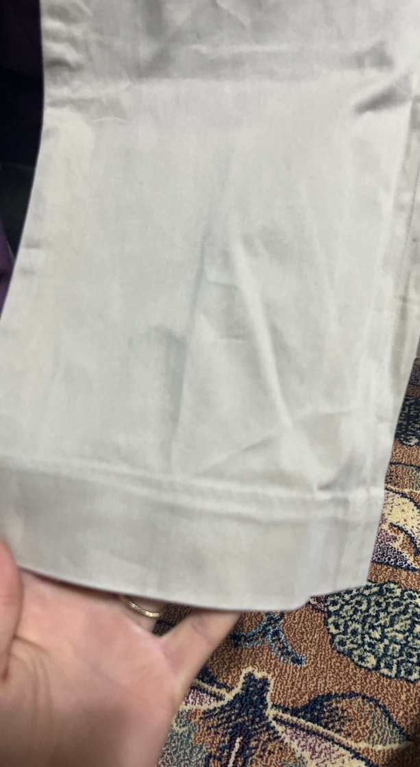 Gri Düğmeli Keten Kadın Pantolon - Görsel 3