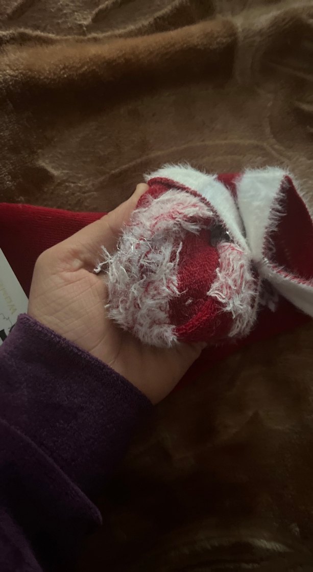 Bordo Nakışlı Kız Çorabı - Görsel 3