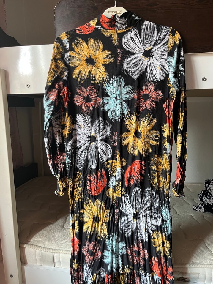 Çiçek Desenli Uzun Bohem Elbise - Görsel 2