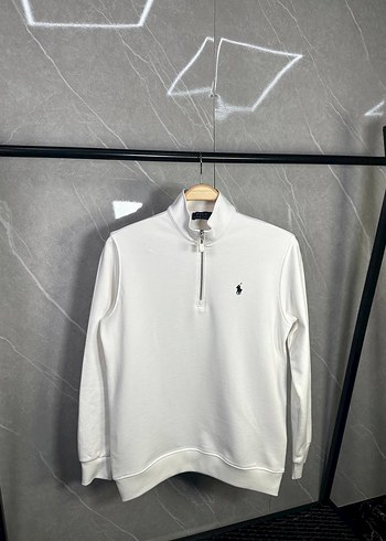 Polo Ralph Lauren Beyaz Fermuarlı Erkek Sweatshirt