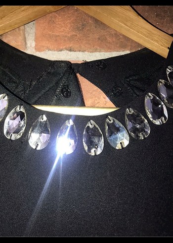 Boncuk İşlemeli Siyah Uzun Abiye Elbise - Görsel 3