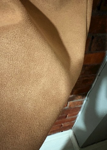 Kürk Detaylı Bej Süet Uzun Kadın Kaban - Görsel 2