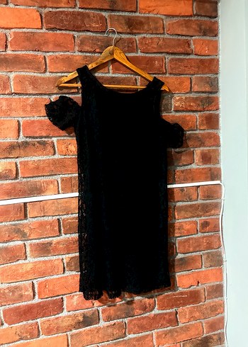 Dantel Detaylı Siyah Midi Goth Elbise - Görsel 3