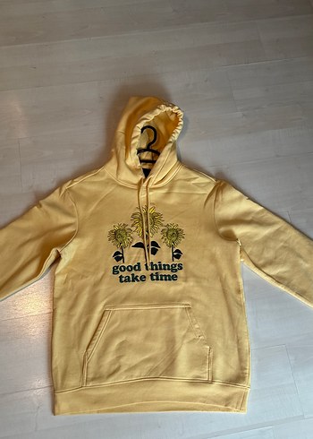 Sarı Kapüşonlu Sweatshirt - Görsel 4