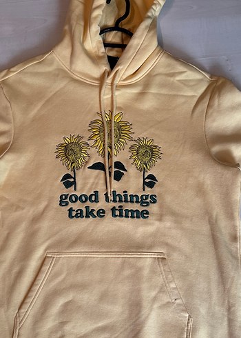 Sarı Kapüşonlu Sweatshirt - Görsel 5