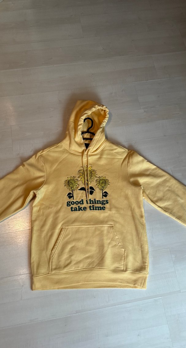 Sarı Kapüşonlu Sweatshirt - Görsel 4