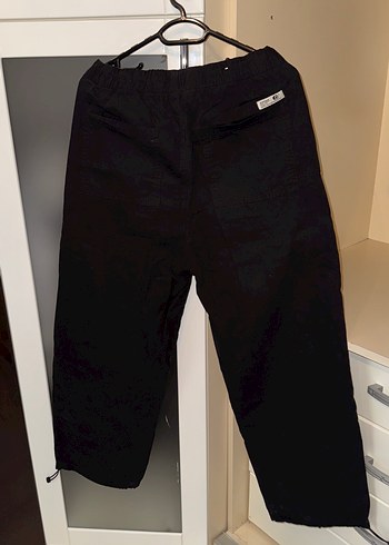 Siyah Rahat Kesim Keten Erkek Pantolon - Görsel 2