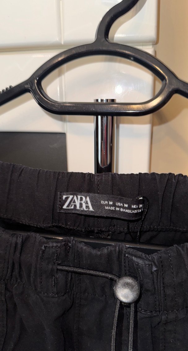 Siyah Rahat Kesim Keten Erkek Pantolon - Görsel 3