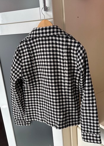 Gri Ekose Desenli Kaşe Kumaş  Mini Pileli  Etek ceket takım - Görsel 5