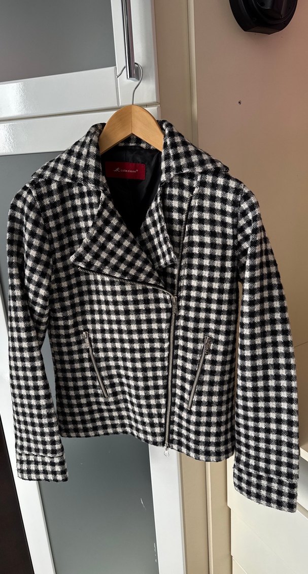 Gri Ekose Desenli Kaşe Kumaş  Mini Pileli  Etek ceket takım - Görsel 3