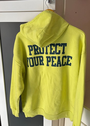 Sarı Baskılı Kapüşonlu Sweatshirt - Görsel 2