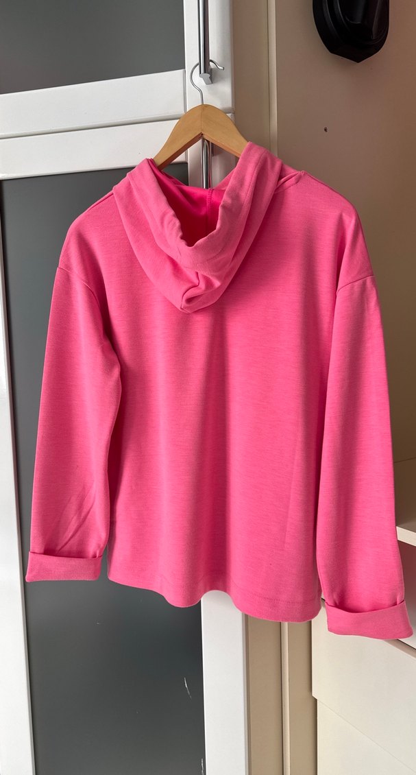 Pembe Kapüşonlu Kadın Sweatshirt - Görsel 2