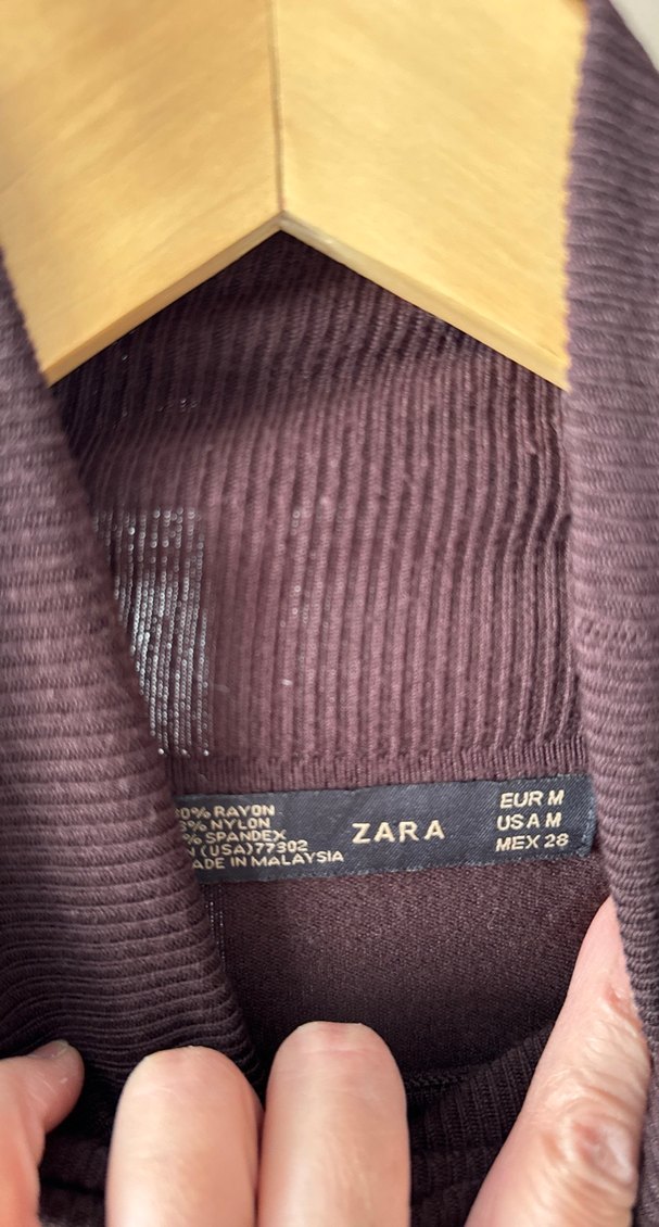 Kahverengi Yünlü Yüksek Yakalı Triko Elbise - Görsel 4