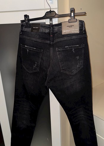 Siyah renk batik desenli Erkek Kot Pantolon - Görsel 3