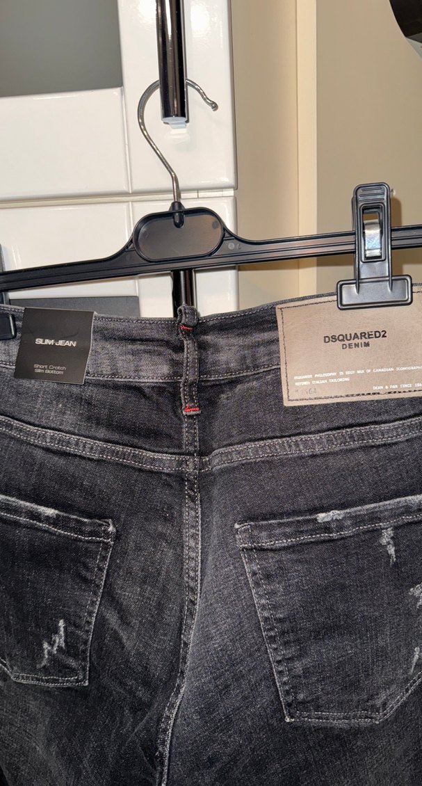 Siyah renk batik desenli Erkek Kot Pantolon - Görsel 4