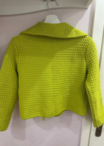 Yeşil Örgü Kısa Kadın Hırka - Görsel 3