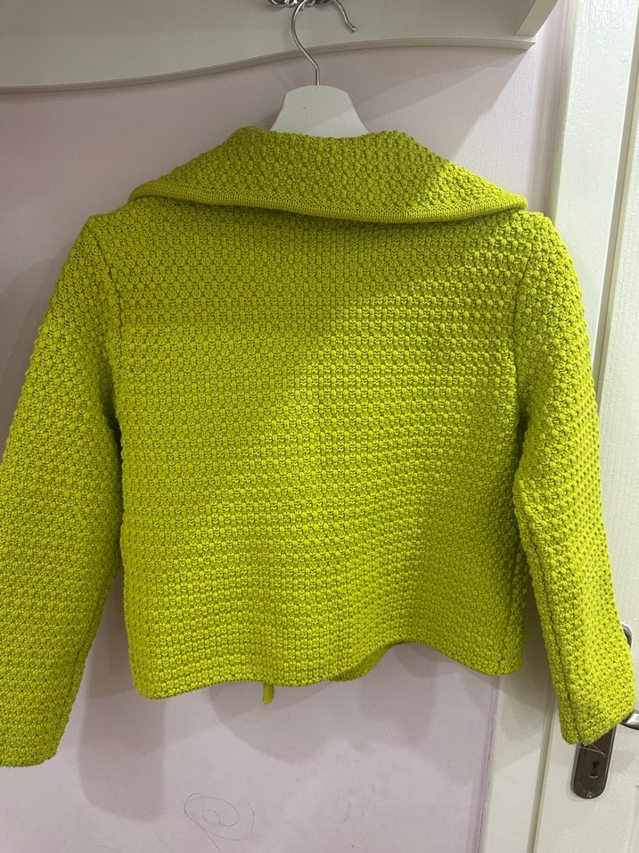 Yeşil Örgü Kısa Kadın Hırka - Görsel 3