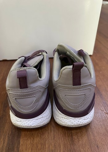 Bej Gri Bağcıklı Kadın Spor Ayakkabı - Görsel 6