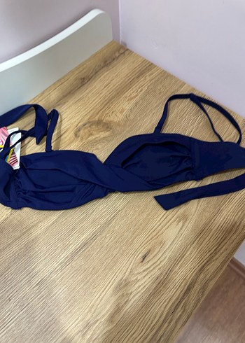 Koyu Mavi Strappy Bikini Üstü