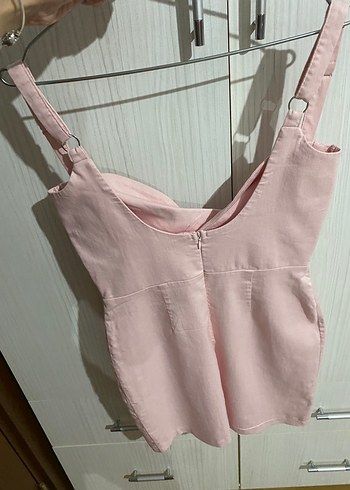 Quzu Pembe V Yaka Kolsuz Midi Elbise