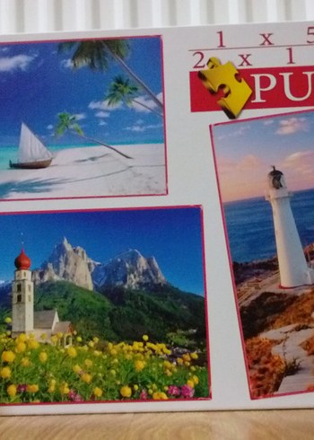PU Beyaz Renkli Manzara Puzzle