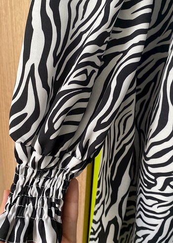 Zebra Desenli Kadın Uzun Kollu Tunik - Görsel 4