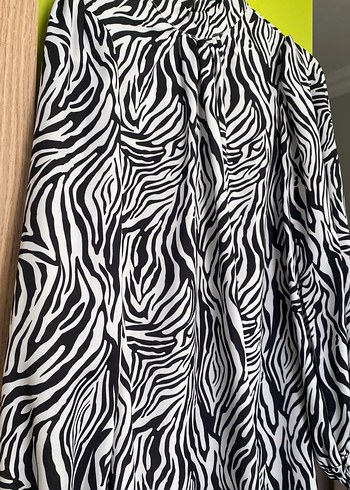 Zebra Desenli Kadın Uzun Kollu Tunik - Görsel 3