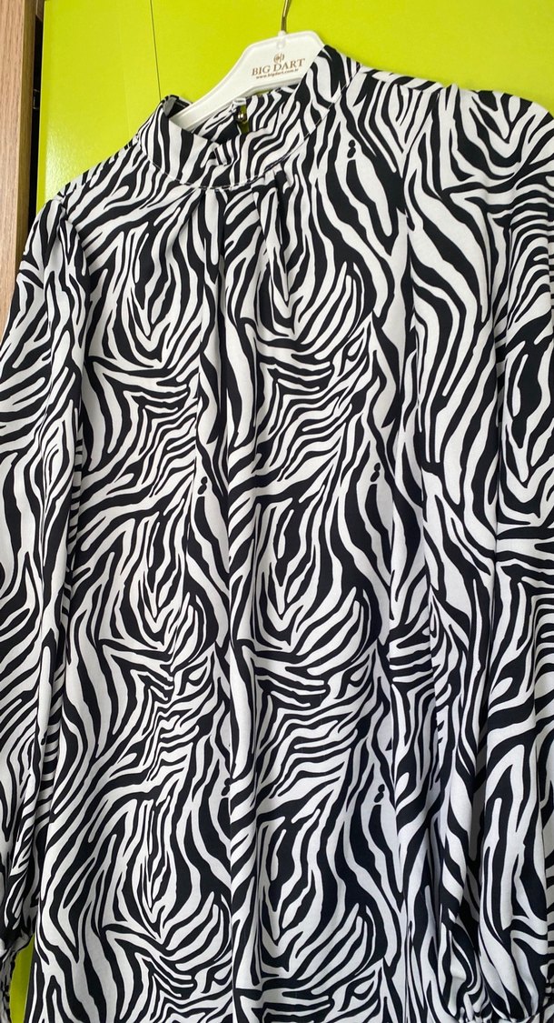 Zebra Desenli Kadın Uzun Kollu Tunik - Görsel 2