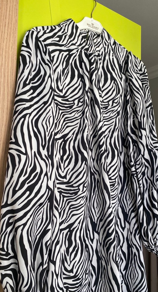 Zebra Desenli Kadın Uzun Kollu Tunik - Görsel 3