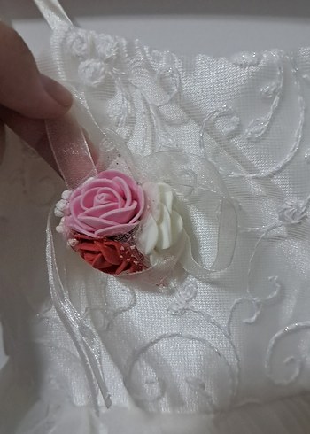 Diğer Kız Çocuk Beyaz Nakışlı Askılı Elbise