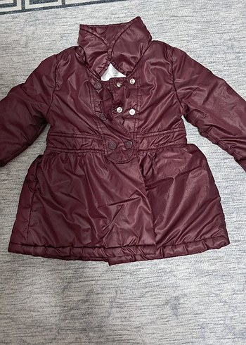 Diğer Bordo Düğmeli Kız Çocuk Kaban