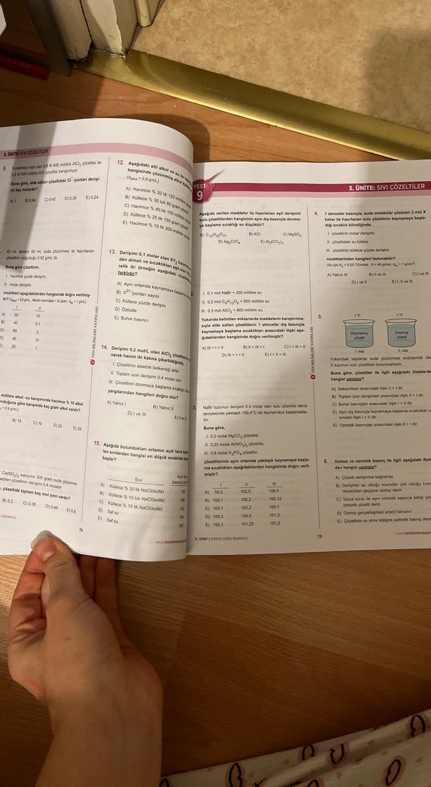 11.sınıf kimya test kitabı - Görsel 3